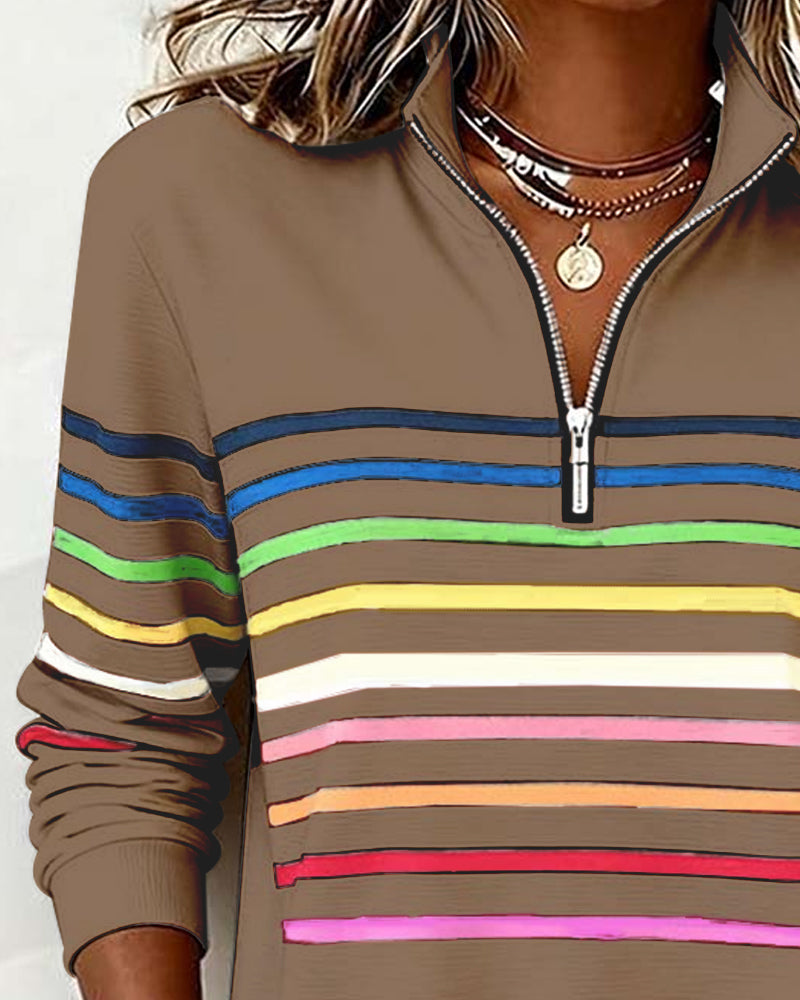 Vienna – Regnbuestribet Zip-sweatshirt