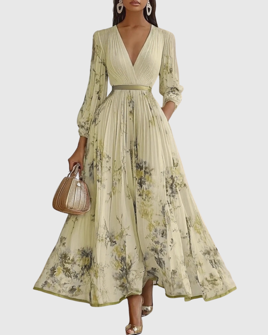 Rowella | Elegant plisseret maxikjole
