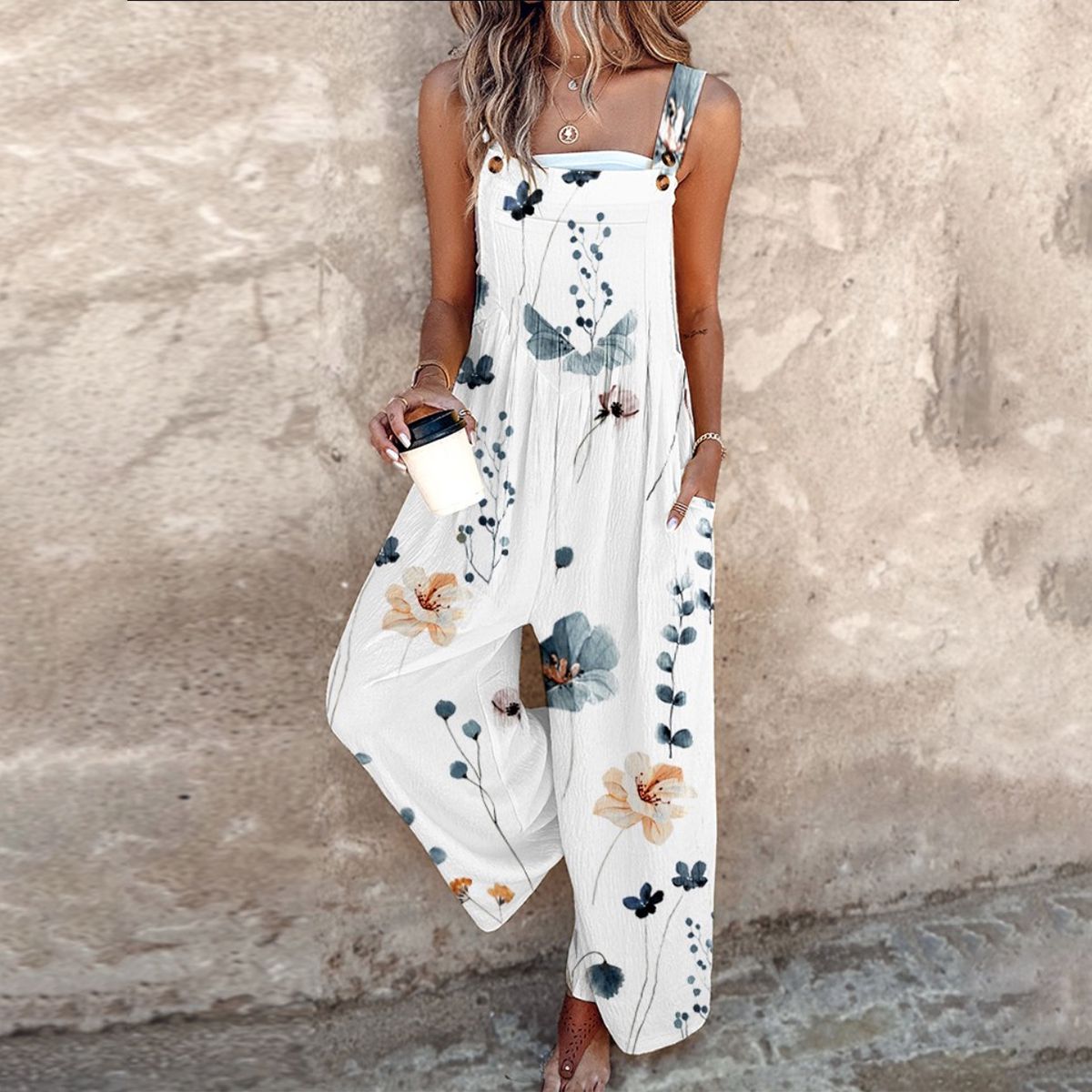 Behagelige dungarees med print