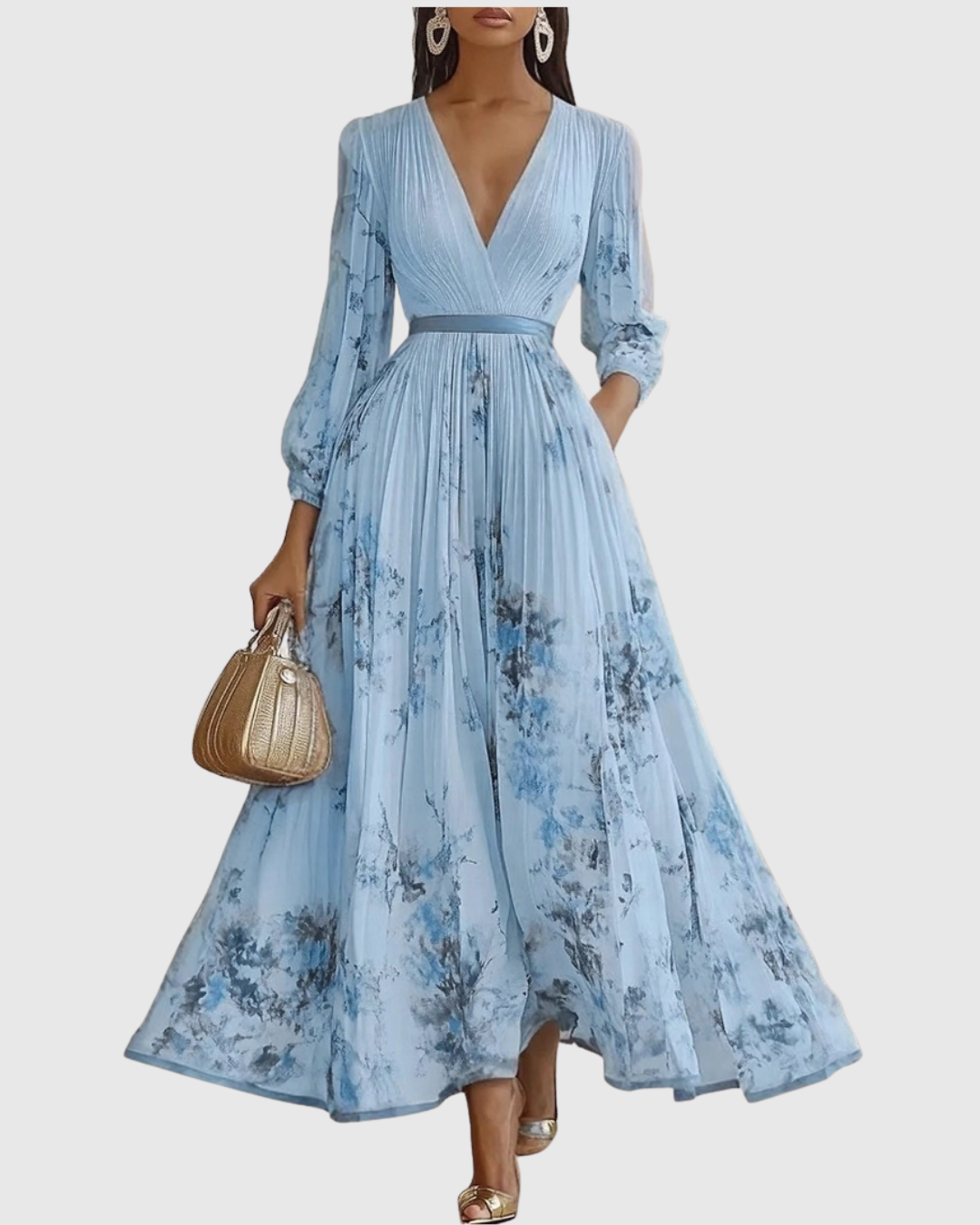 Rowella | Elegant plisseret maxikjole