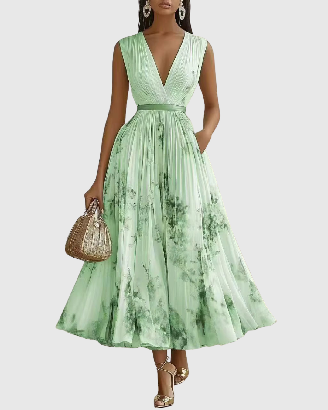 Rowella | Elegant plisseret maxikjole