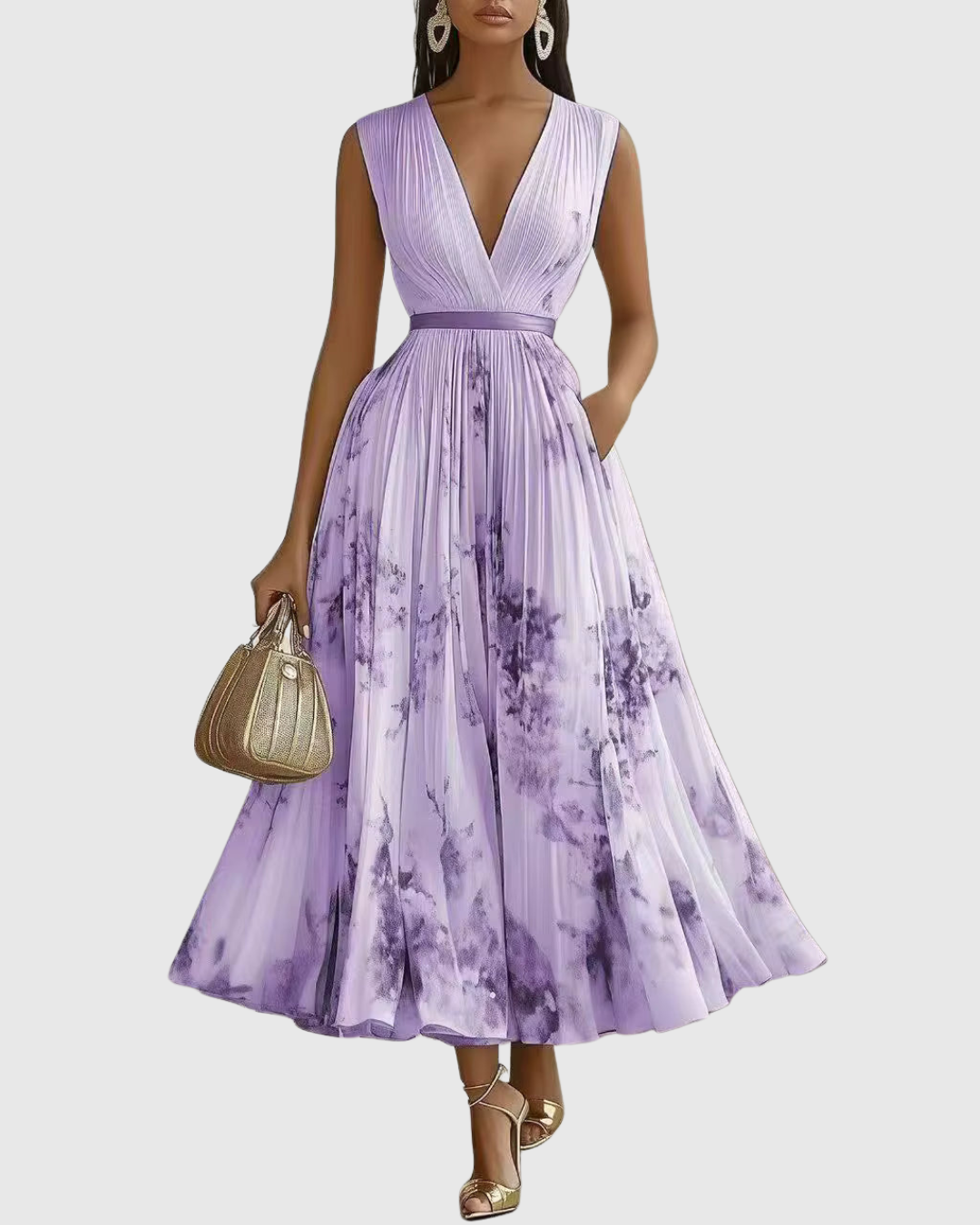 Rowella | Elegant plisseret maxikjole