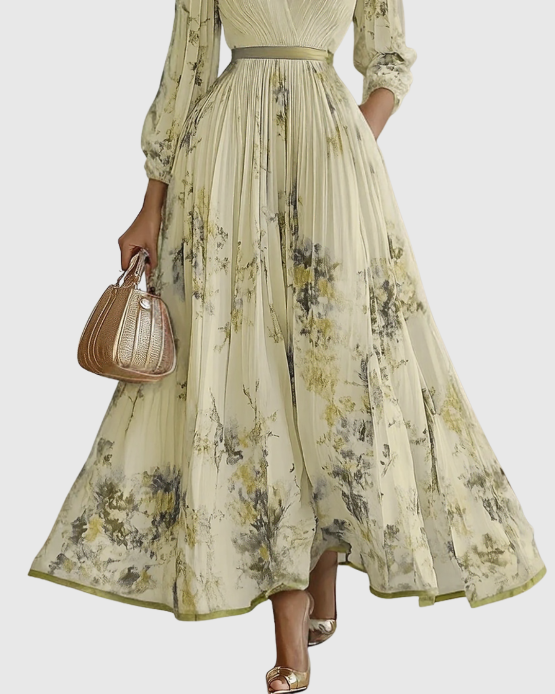 Rowella | Elegant plisseret maxikjole