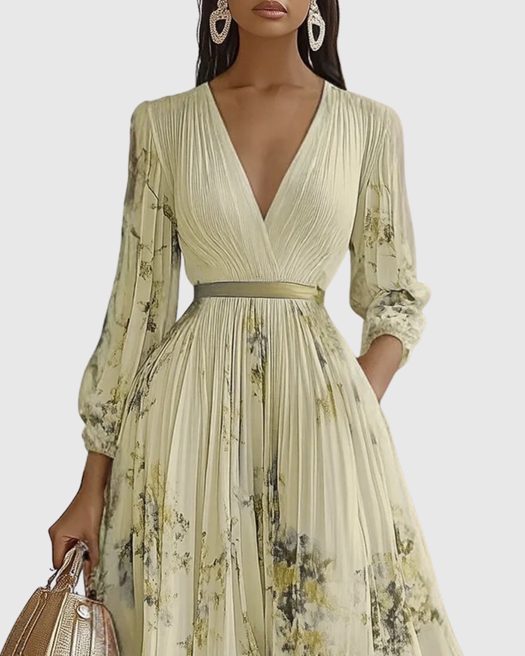 Rowella | Elegant plisseret maxikjole