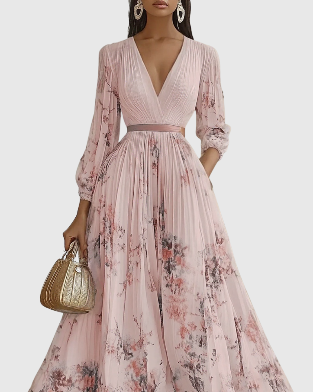 Rowella | Elegant plisseret maxikjole