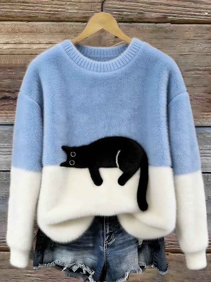 Luna | Sweatshirt til kvinder med katteprint
