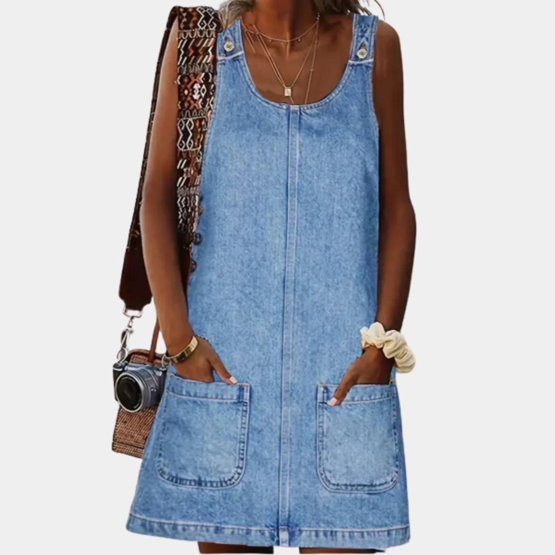 Saylor | Afslappet kjole i denim-look