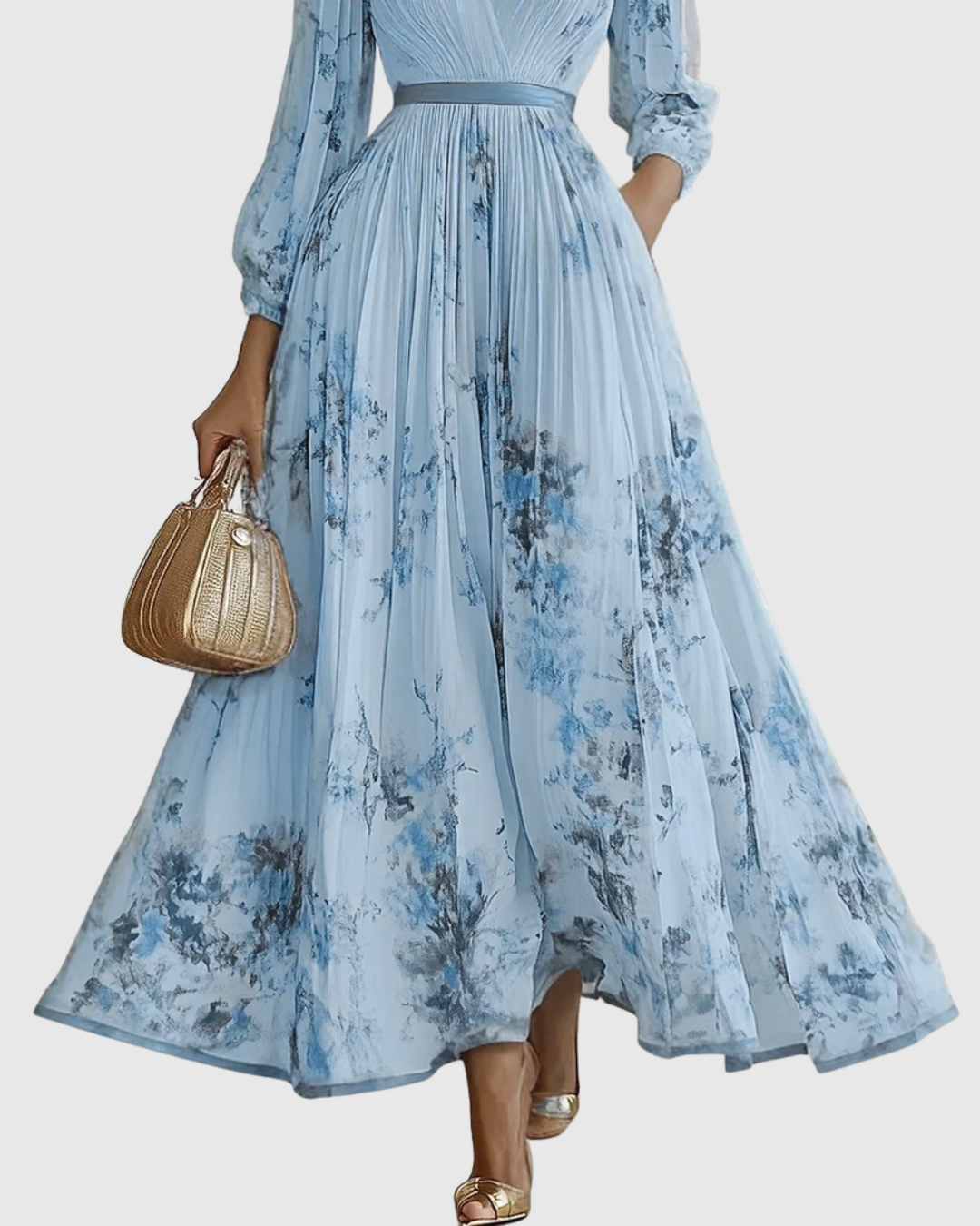 Rowella | Elegant plisseret maxikjole