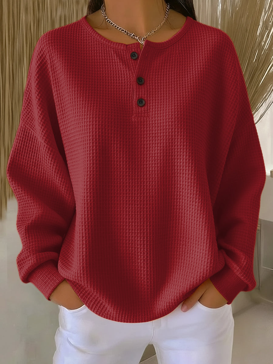 Annelie™ | Stilfuld og Afslappet Henley Top