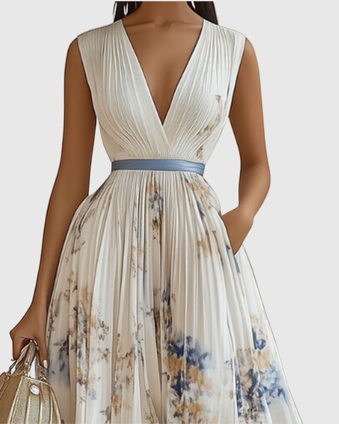 Rowella | Elegant plisseret maxikjole
