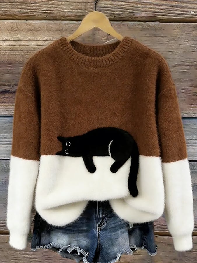 Luna | Sweatshirt til kvinder med katteprint