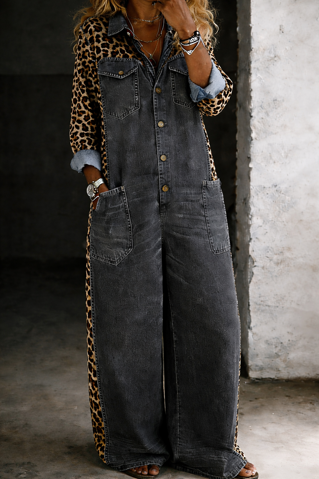Amanda | Jumpsuit med denimskjorte i ét stykke