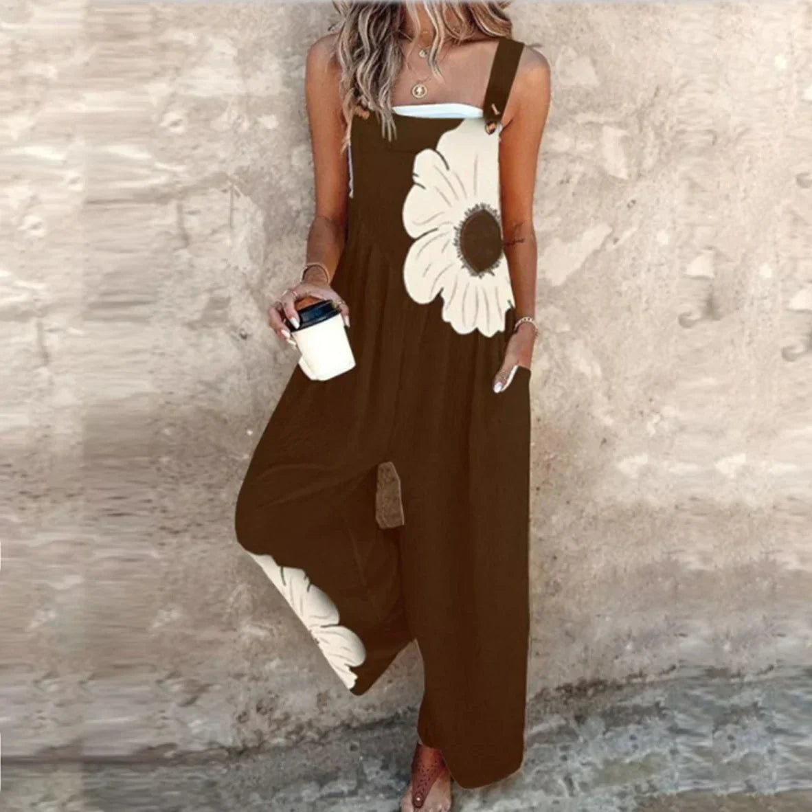 Behagelige dungarees med print