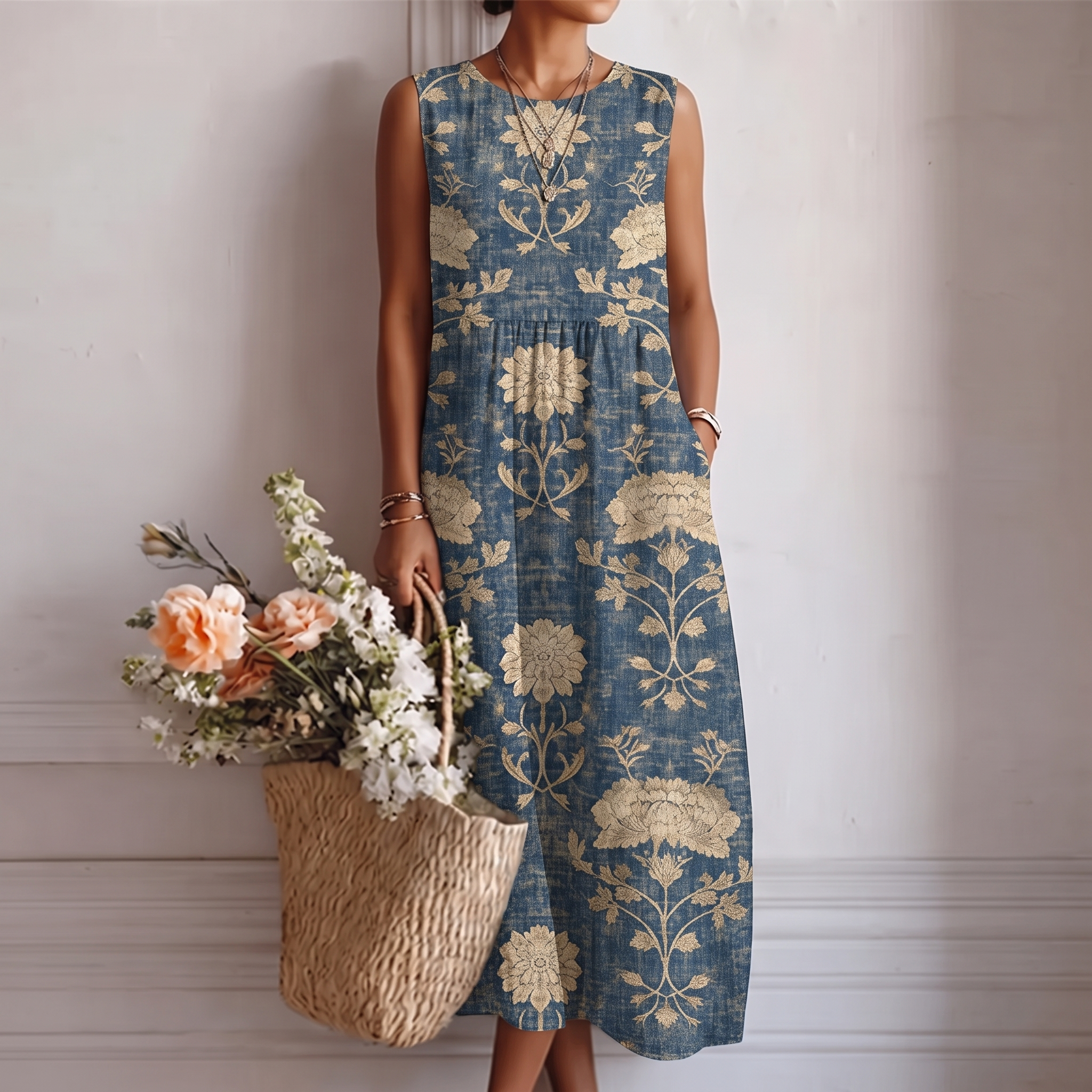Aurora™ | Klassisk blomstret midi-kjole