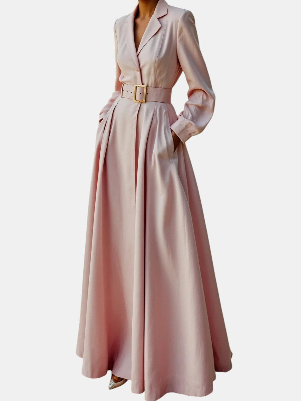 Ceryth | Elegant midikjole med plisseret blazer