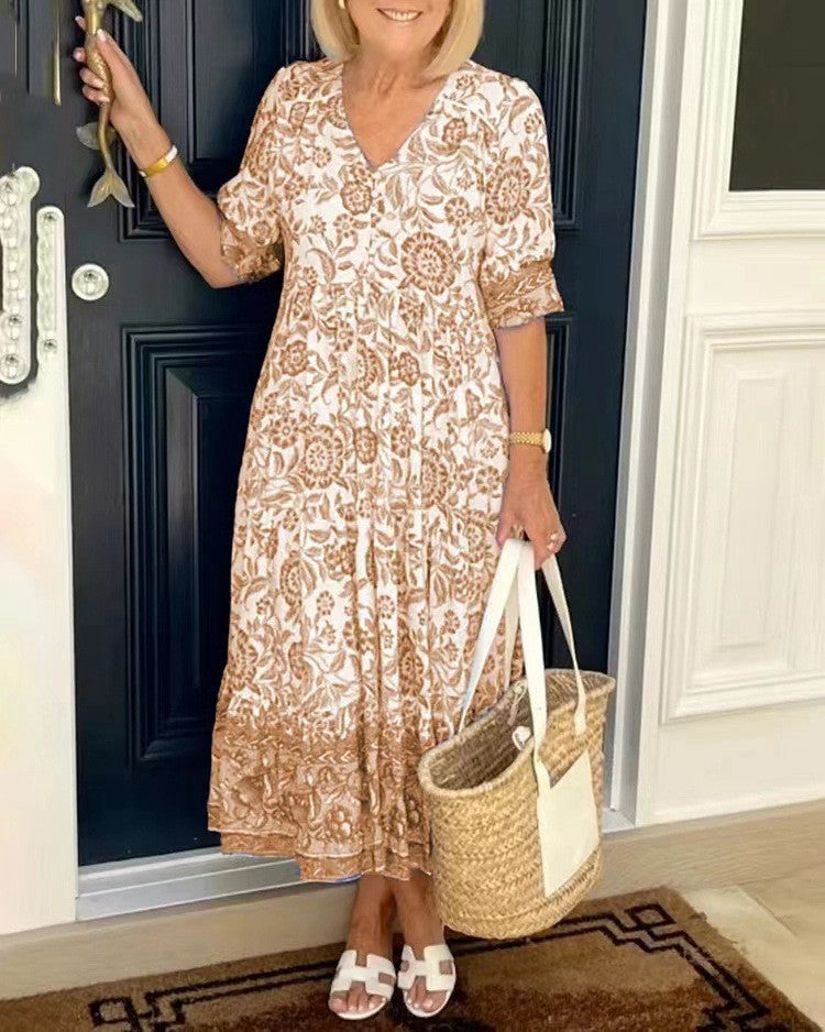 Keisha | Elegant V-udskæring med blomsterprint