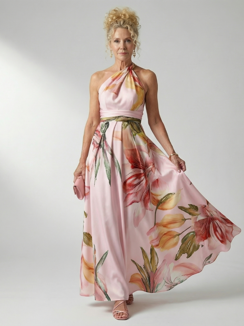 Amiel | Let, blomstret maxikjole