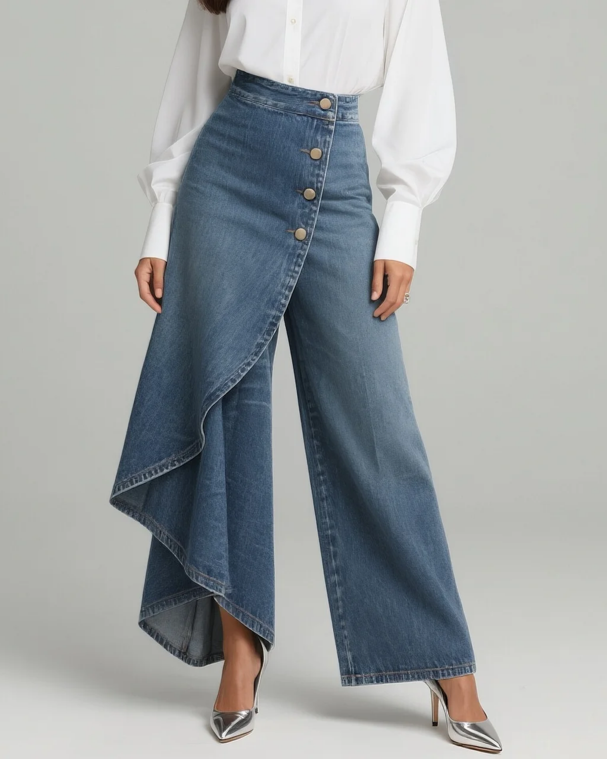 Audrey | Denim wrap-bukser