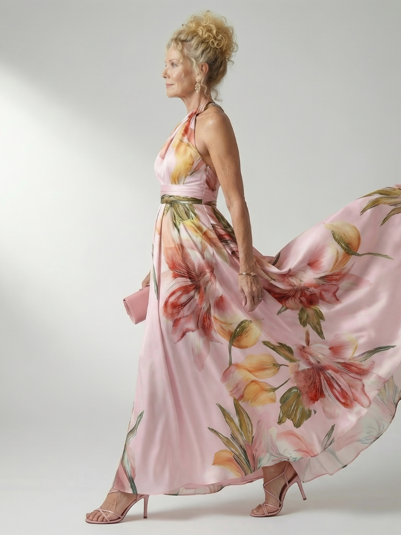 Amiel | Let, blomstret maxikjole