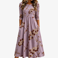 Blomstret midi-kjole med lommer – Heather Meadow