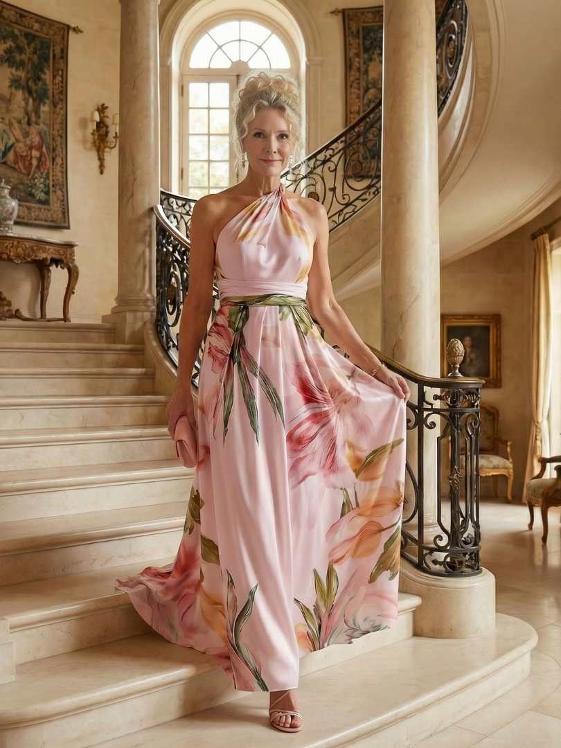 Amiel | Let, blomstret maxikjole