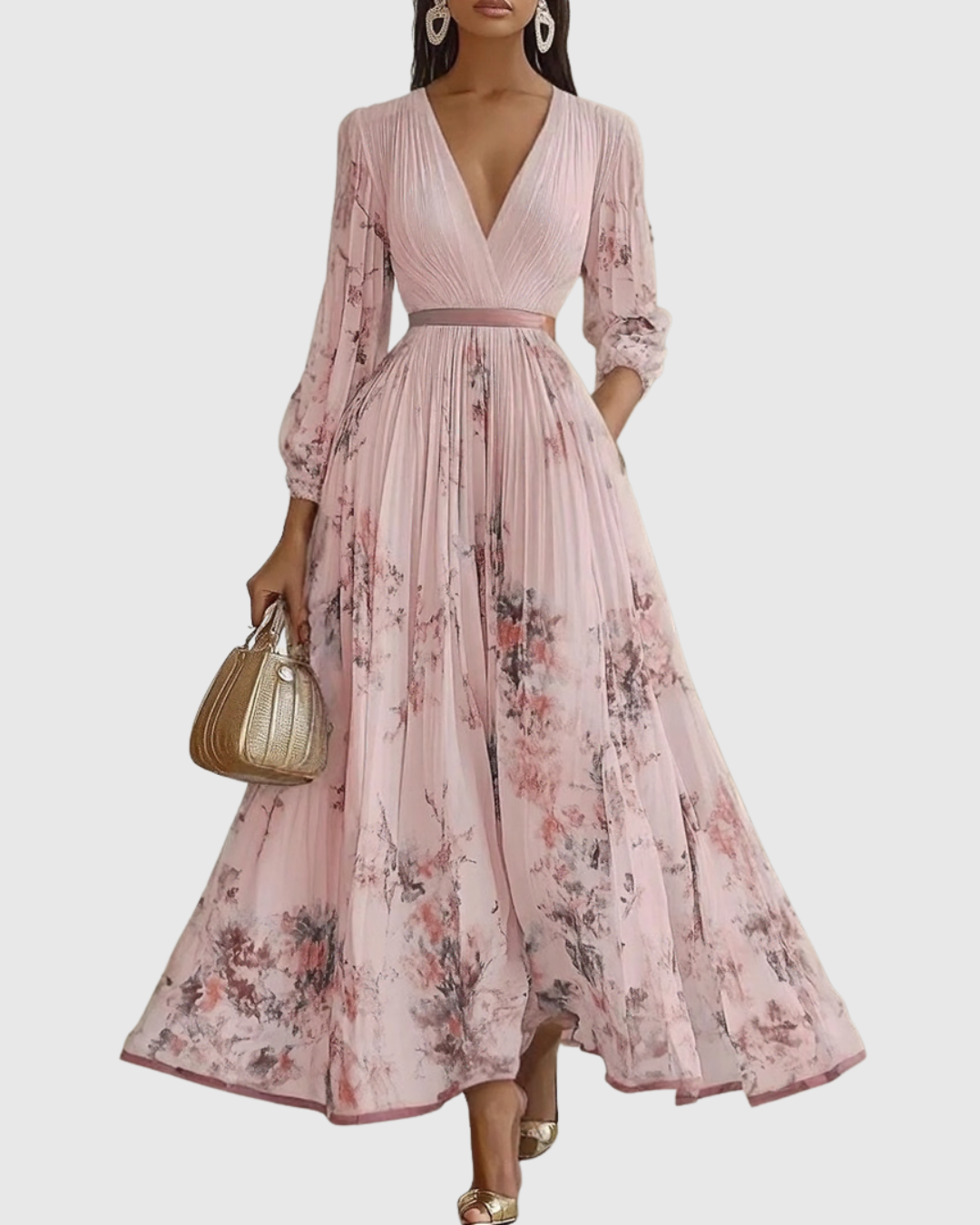 Rowella | Elegant plisseret maxikjole