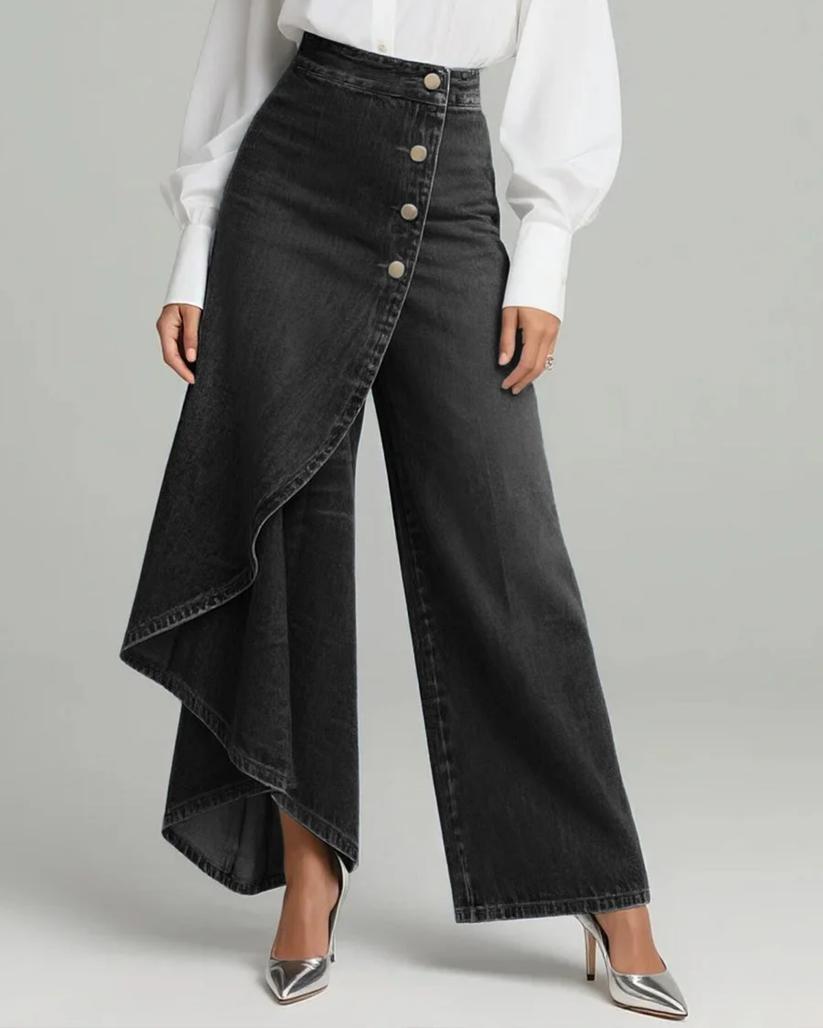 Audrey | Denim wrap-bukser