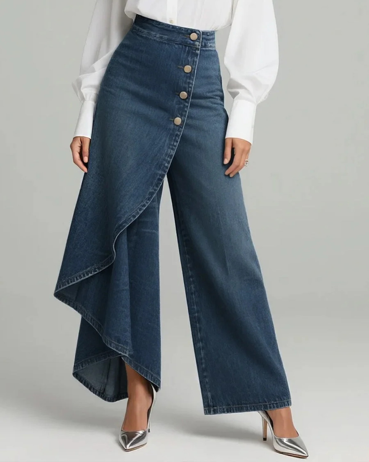 Audrey | Denim wrap-bukser