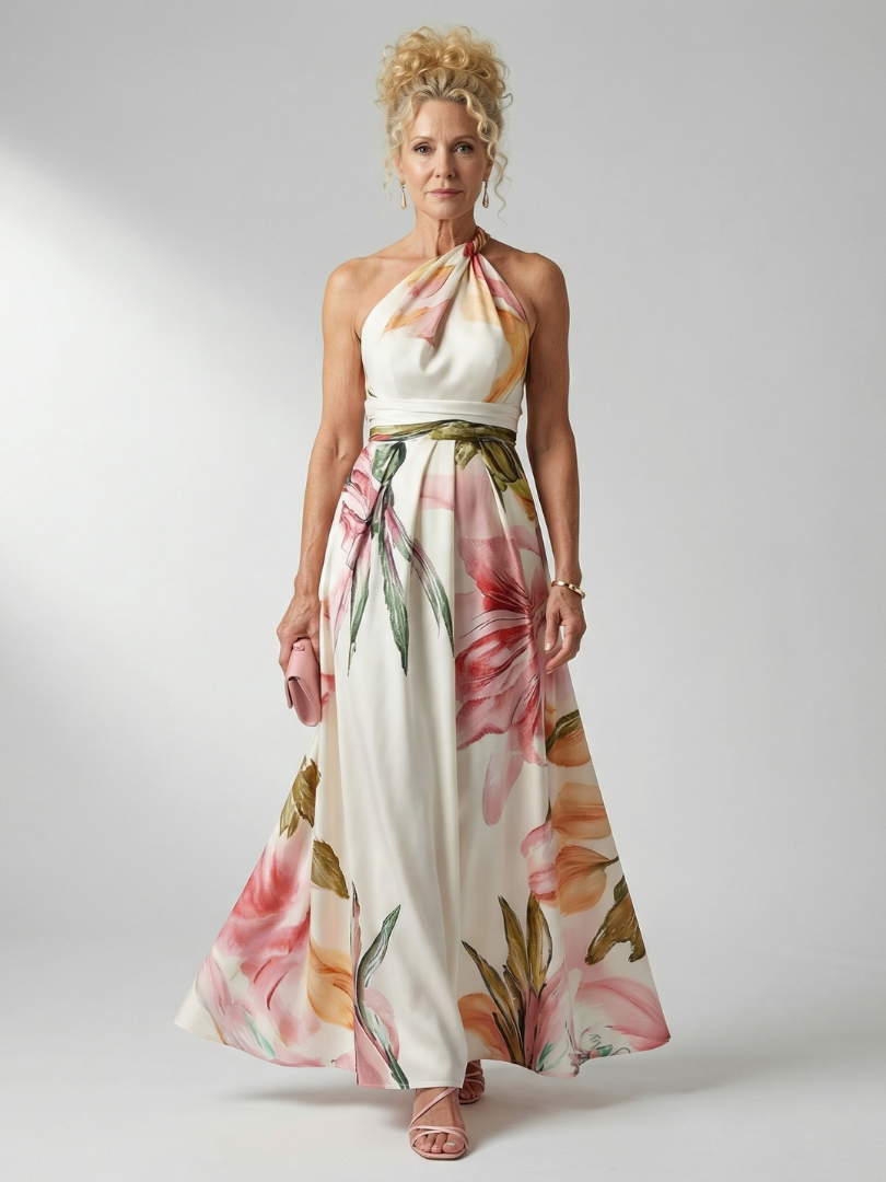 Amiel | Let, blomstret maxikjole