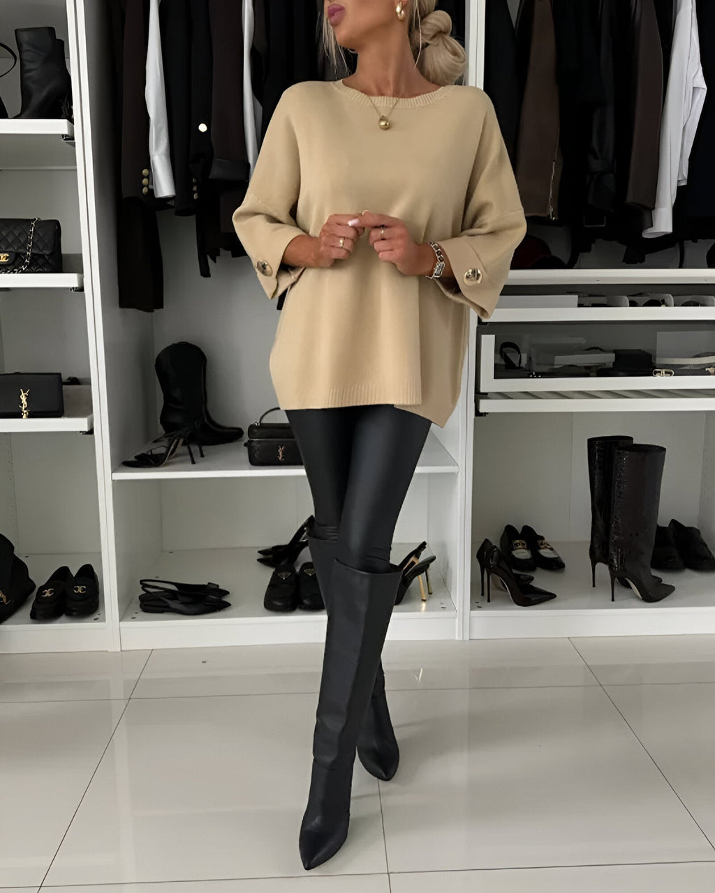 Lucía™ | Blød Sweater med Knapdetaljer