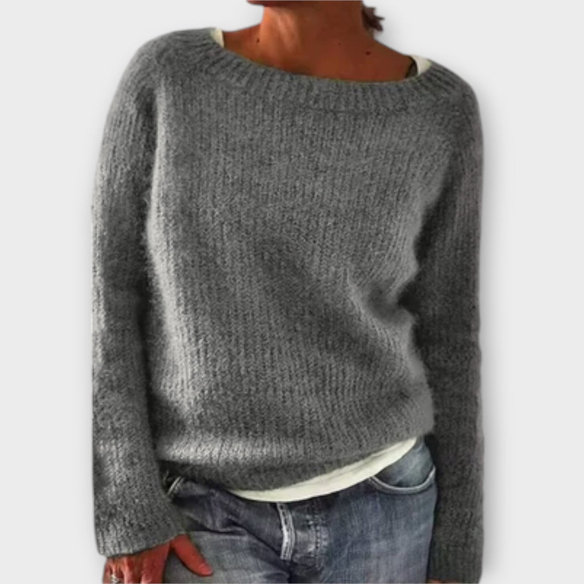 Elry™ - Blød ensfarvet strikpullover