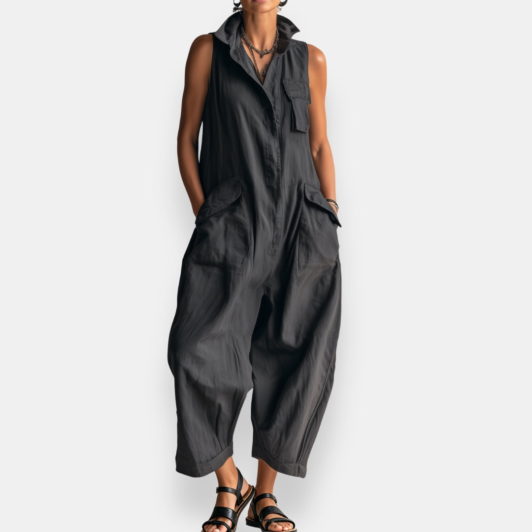 Ryker – Ærmeløs cargo-jumpsuit med krave