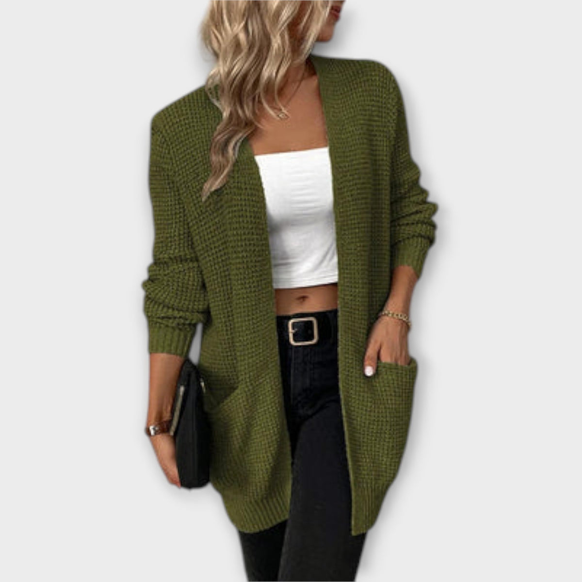 Via™ - Afslappet strik-cardigan med lommer