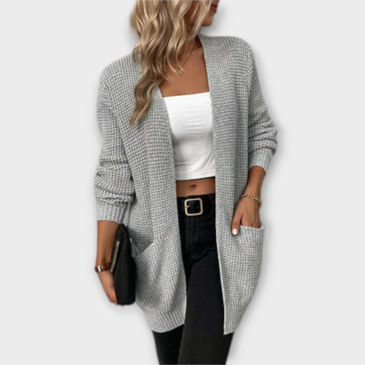Via™ - Afslappet strik-cardigan med lommer