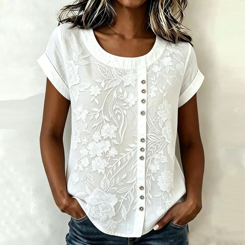 Karin | Afslappet bluse med blomstermønster