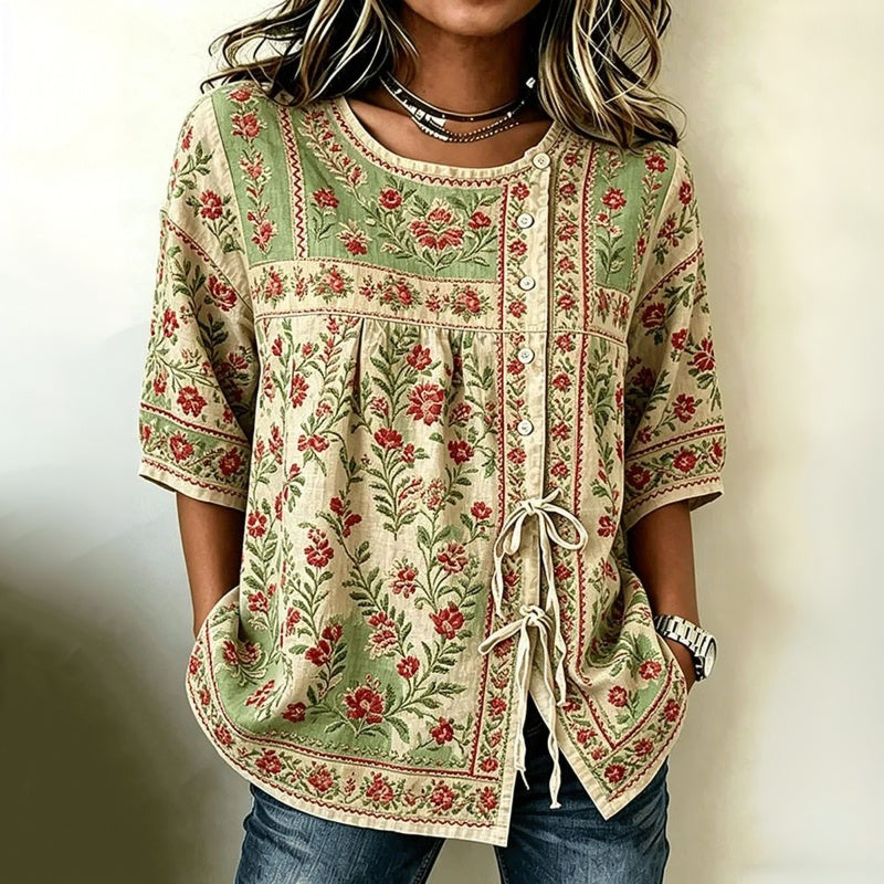 Patricia | Bluse med vintage blomstermønster