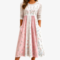 Midi-kjole i patchwork med lommer i farven Blush Meadow