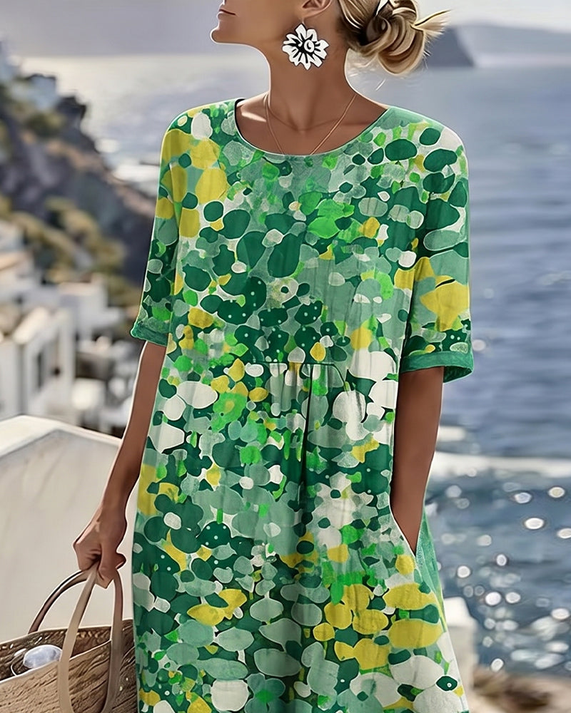 Elena™ | Elegant blomstret sommerkjole i midi-længde