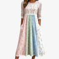 Blomstret midi-kjole med lommer i Pastel Meadow