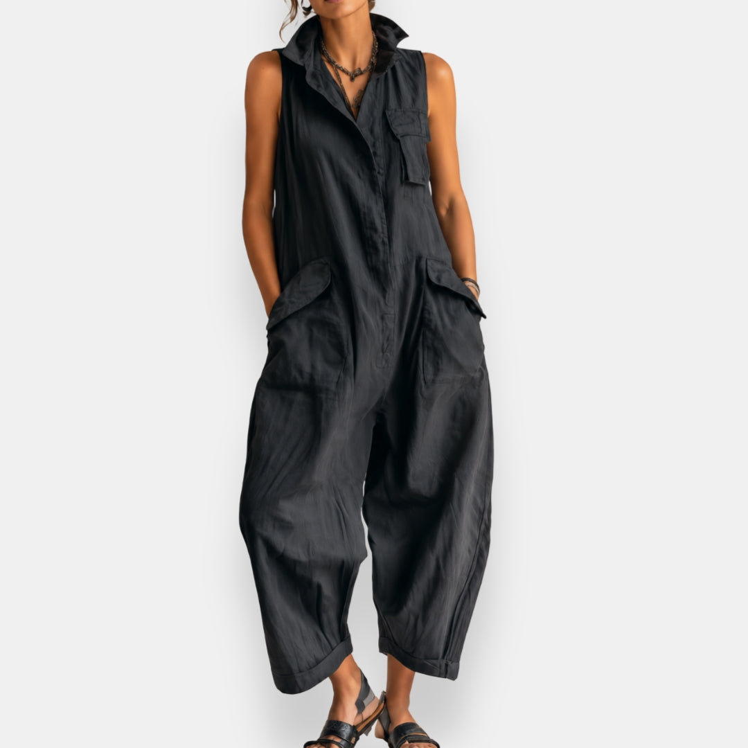 Ryker – Ærmeløs cargo-jumpsuit med krave