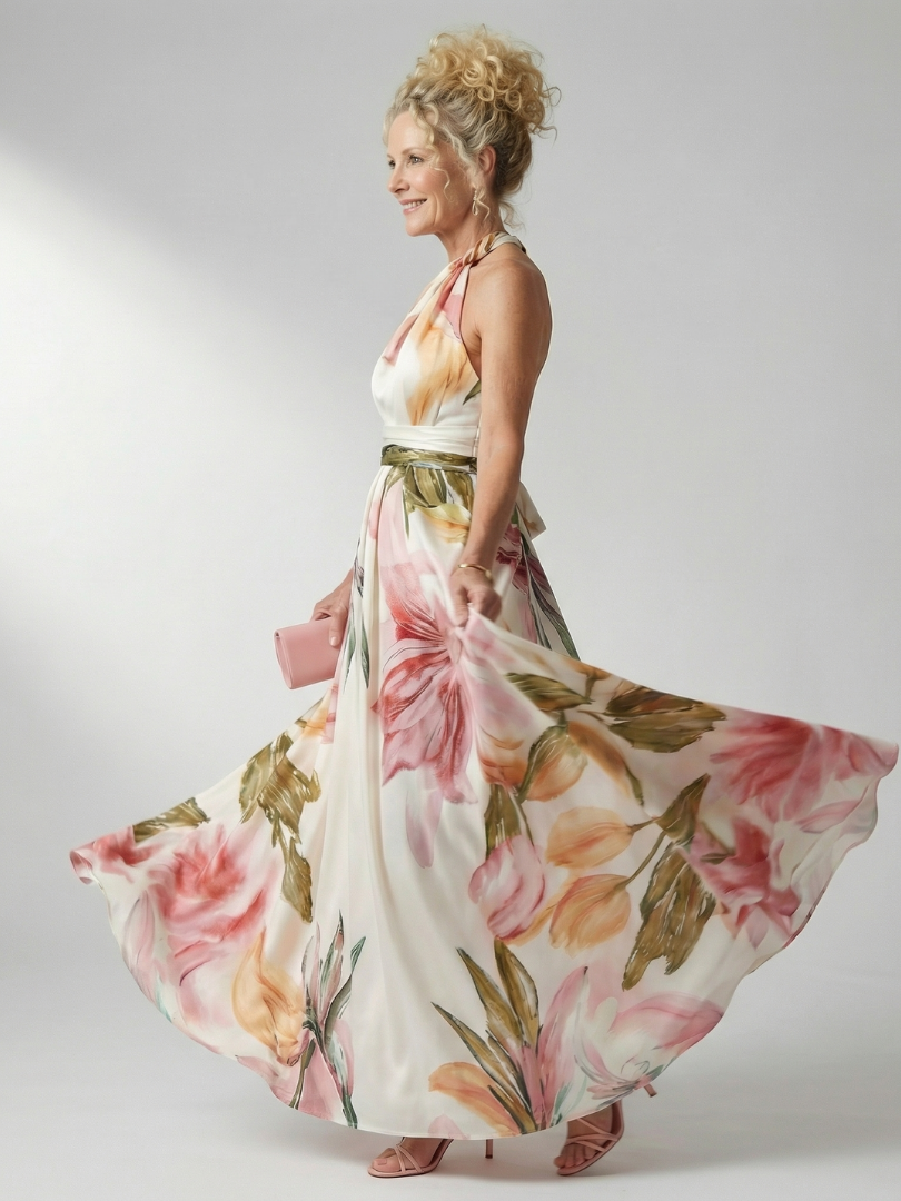 Amiel | Let, blomstret maxikjole