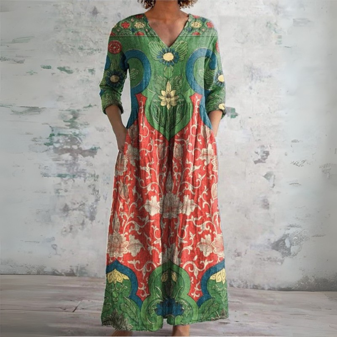 Judith | Vintage blomstret maxikjole