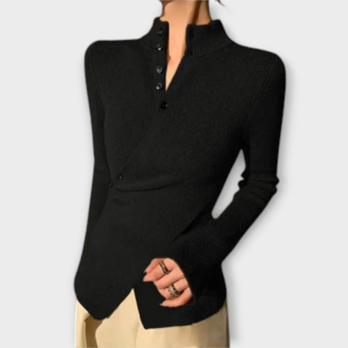 Henna™ - Elegant striktrøje i bomuld