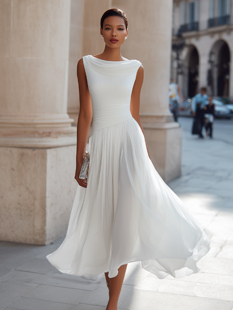 Mirella | Elegant plisseret midikjole