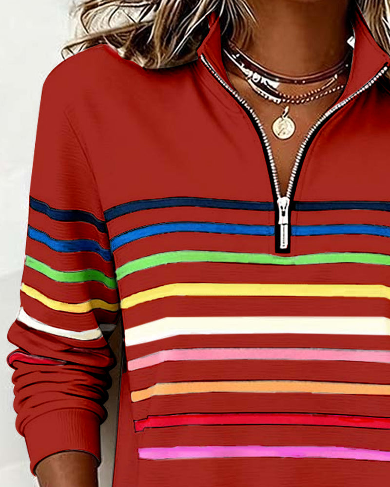 Vienna – Regnbuestribet Zip-sweatshirt