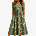 Midi-kjole med lommer – Sage Blossom Grace