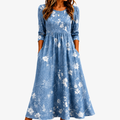 Blomstret midi-kjole med lommer – Bluebell Breeze