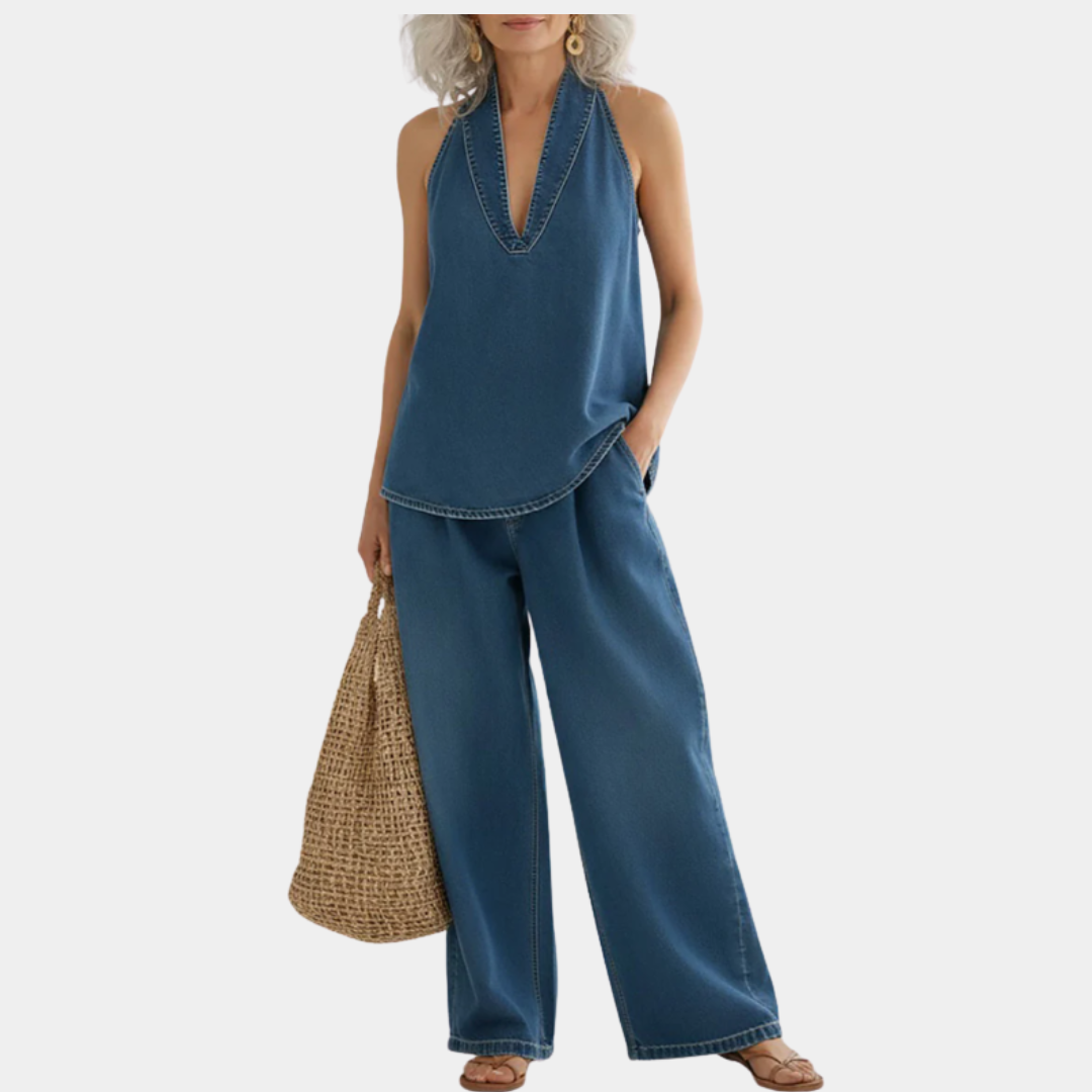 Ivy | Vintage Washed Soft Denim Look todelt sæt