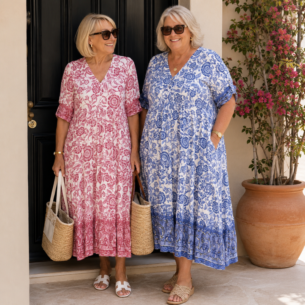 Keisha | Elegant V-udskæring med blomsterprint