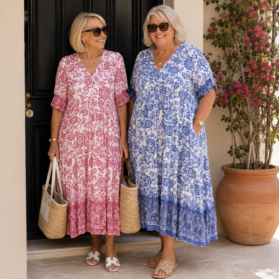 Keisha | Elegant V-udskæring med blomsterprint